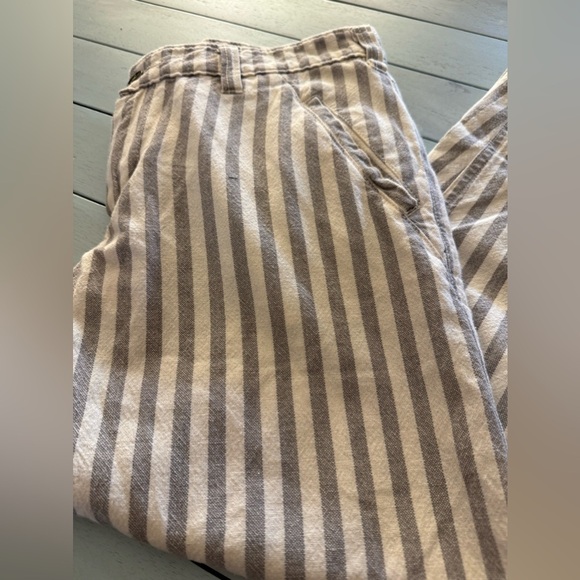O’Neill | striped boho cream grey gray cotton pants Sz 7 - Picture 2 of 10